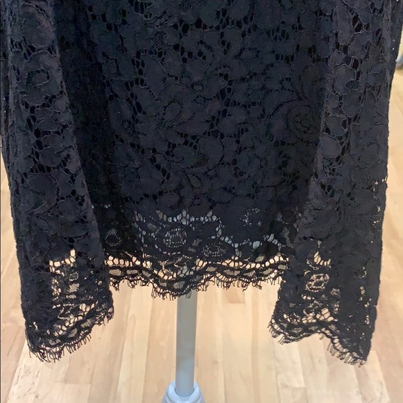 Karen Kane Black Lace Handkerchief Tee EUC - Picture 3 of 7